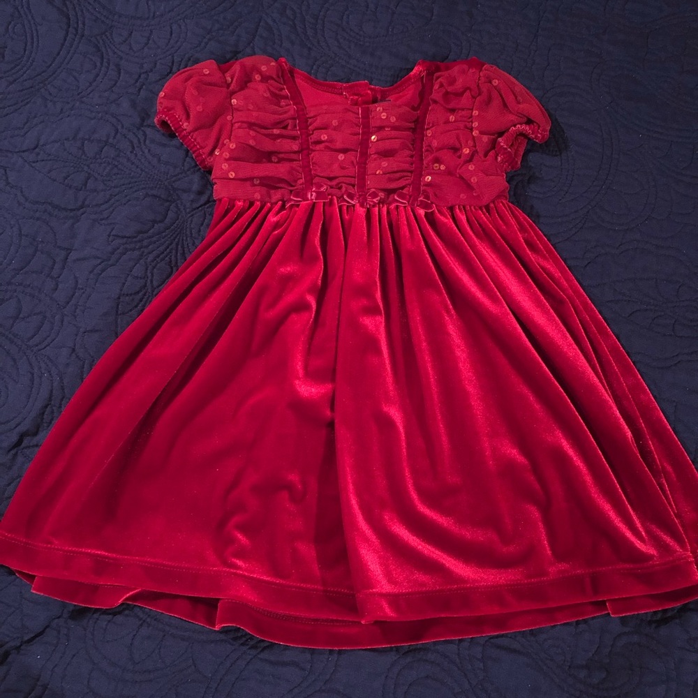 ❤️☃️❄️Children’s Place Red Velvet & Sequin Dress